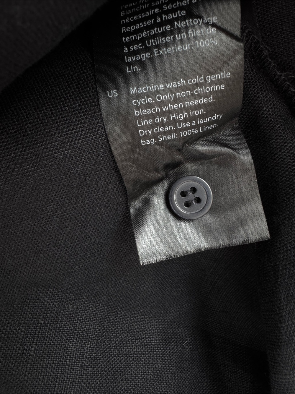 COS 100% Linen Summer Black Maxi Shirt Dress Oversized Size S - Picture 6 of 7